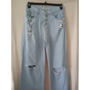 PULL & BEAR Women's High Rise Blue Pants Size 6 (EUR38) (1095)